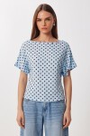 Puantiyeli Sandy Örme Bluz GÖK MAVİ LCR0121