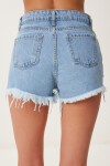 Yırtık Mini Denim Şort AÇIK MAVİ LCR0085