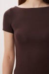 2’li Paket Kayık Yaka Basic Örme Bluz KAHVERENGİ KEMİK LDZ0064