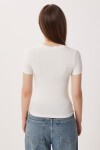 2’li Paket V Yaka Basic Örme T-shirt SİYAH KEMİK LDZ0068
