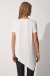 Asimetrik Örme T-shirt EKRU LEN0005