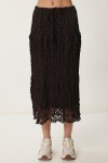 Astarlı Yazlık Midi Dantel Etek KAHVERENGİ LCR0109