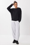 Basic Mevsimlik Modal Sweatshirt SİYAH LEN0026