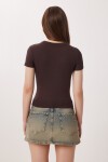 Bisiklet Yaka Basic Örme T-shirt KAHVERENGİ LDZ0067