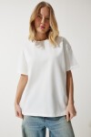 Bol Basic Pamuklu T-shirt BEYAZ LBP0015