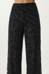 Çiçek Desenli Dokulu Pantolon SİYAH LCR0107