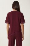 Dantel Detaylı Modal Alt-Üst Takım MÜRDÜM LBY0056