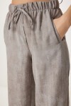 Desenli Keten Yelek Pantolon Takım GRİ LDP0055