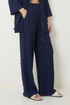 Dokulu Oversize Örme Kimono Takım LACİVERT LBY0041