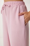 Geniş Paça Keten Pantolon ŞEKER PEMBE LDP0071