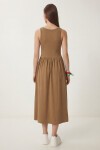 Halter Yaka Basic Yazlık Örme Elbise BİSKÜVİ LCR0053