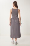 Halter Yaka Basic Yazlık Örme Elbise GRİ LCR0053