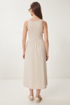 Halter Yaka Basic Yazlık Örme Elbise KREM LCR0053