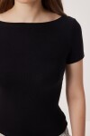 Kayık Yaka Basic Örme Bluz SİYAH LDZ0065