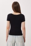 Kayık Yaka Basic Örme Bluz SİYAH LDZ0065