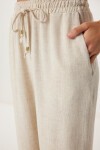 Keten Ceket Pantolon Takım KREM LDP0057