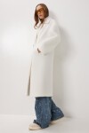 Kruvaze Yaka Oversize Buklet Kaban EKRU LFG0175