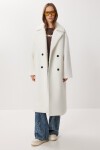 Kruvaze Yaka Oversize Buklet Kaban EKRU LFG0175