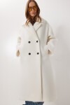 Kruvaze Yaka Oversize Buklet Kaban EKRU LFG0175