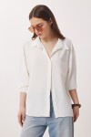 Oversize Cepli Dokuma Gömlek EKRU LDZ0063