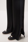 Oversize Yırtmaçlı Paraşüt Garnili Modal Takım SİYAH LBY0043