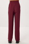 Pileli Dokuma Palazzo Pantolon BORDO LDW0010