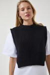 Süveterli Örme T-shirt SİYAH LDP0072