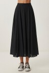 Yazlık Kloş Midi Dokuma Etek SİYAH LCR0110