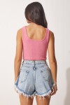 Askılı Crop 2li Paket Örme Bluz GÖK MAVİ PEMBE LGT0003