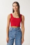 Askılı Crop 3lü Paket Örme Bluz KIRMIZI GRİ MELANJ KOYU MAVİ LGT0005