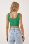 Askılı Crop 3lü Paket Örme Bluz YEŞİL BİSKÜVİ ORANJ LGT0005