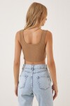 Askılı Crop 3lü Paket Örme Bluz YEŞİL BİSKÜVİ ORANJ LGT0005