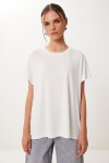 Basic Modal Örme T-shirt BEYAZ LFN0101