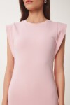 Basic Yazlık Midi Örme Elbise PEMBE LFW0004