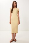 Basic Yazlık Midi Örme Elbise SARI LFW0004