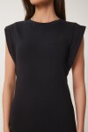 Basic Yazlık Midi Örme Elbise SİYAH LFW0004