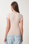 Bedene Oturan Sandy Örme T-shirt AÇIK PEMBE LJF0002