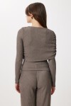 Büzgülü Dokulu Örme Alt-Üst Takım VİZON LFW0018