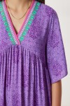 Desenli Yazlık Viskon Elbise MOR LFG0066