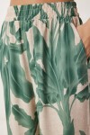Desenli Yazlık Viskon Kimono Pantolon Takım HAKİ KREM LJE0003