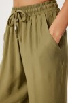 Askılı Dokuma Bluz Pantolon Takım ZEYTİN YEŞİLİ LMC0064