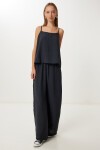 Askılı Modal Bluz Pantolon Takım SİYAH LMC0065
