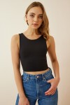 Askılı Sandy Crop Bluz SİYAH LPG0003
