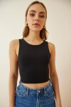 Askılı Sandy Crop Bluz SİYAH LPG0003