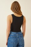 Askılı Sandy Crop Bluz SİYAH LPG0003