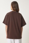 Basic Oversize 2li Takım Örme T-shirt KAHVERENGİ TAŞ LHW0007