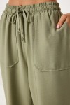 Cepli Dokuma Şalvar Pantolon HAKİ LMX0094