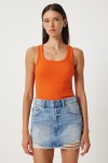 Fitilli Kalın Askılı Örme Atlet ORANJ LHJ0001