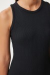 Fitilli Yazlık Mini Örme Elbise SİYAH LFF0010