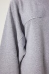 Geniş Kol Oversize Örme Sweatshirt GRİ LFN0112